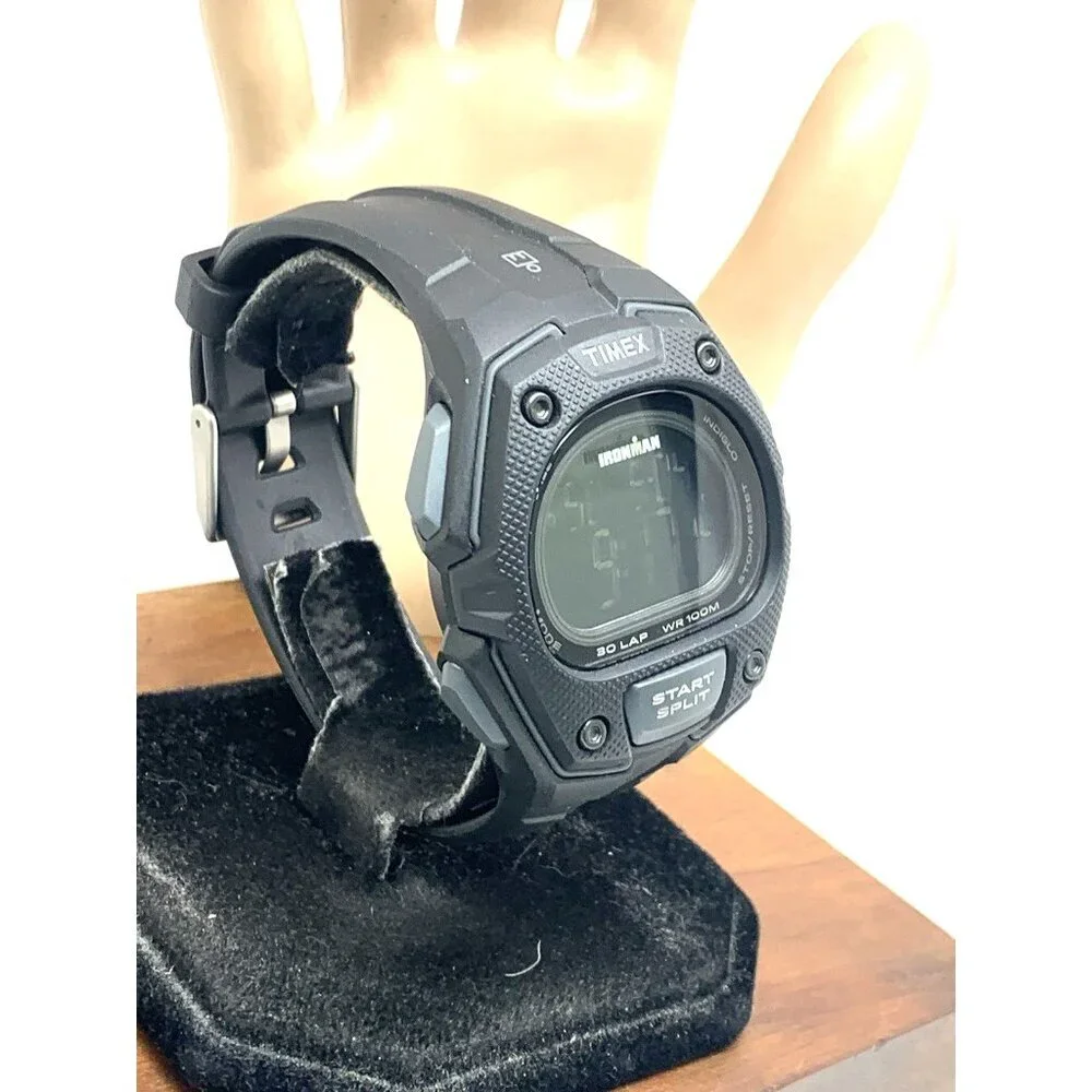 Timex Men's Watch TW5M48600 Ironman Quartz Digital Indiglo Black Rubber Band